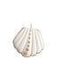 A white agate carved shell pendant with CZ embellishments and a 14K gold-plated metal chain.