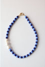 Double Blue Jersey Stripe Necklace
