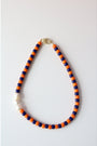 Orange & Navy Jersey Stripe Necklace