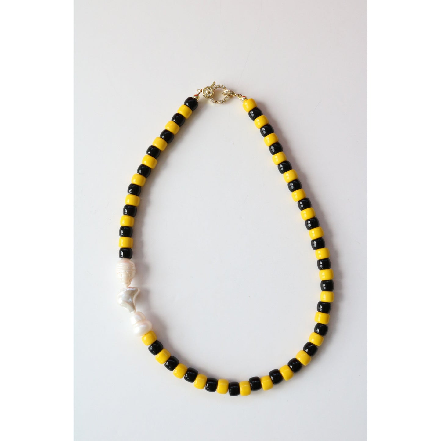 Black & Yellow Jersey Stripe Necklace