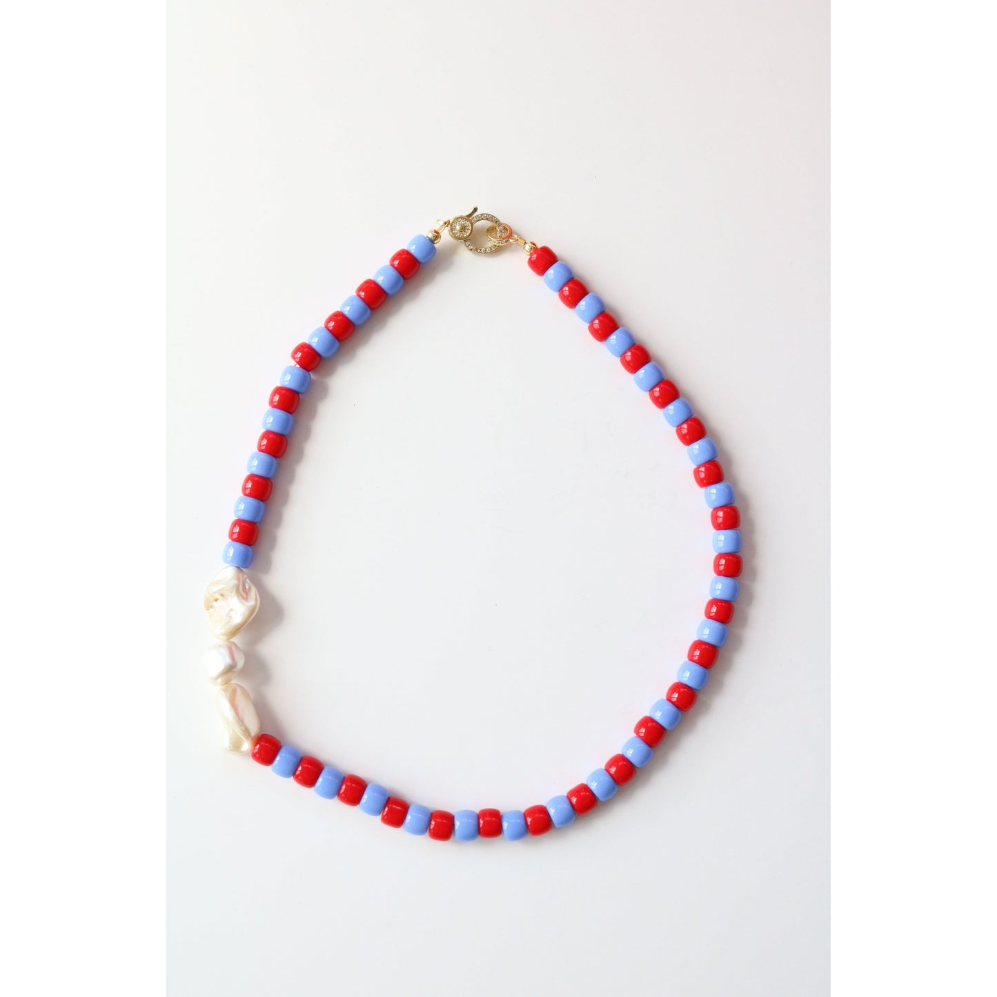 Red & Blue Jersey Stripe Necklace