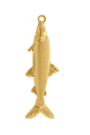 a large 65mm gold sardine fish pendant