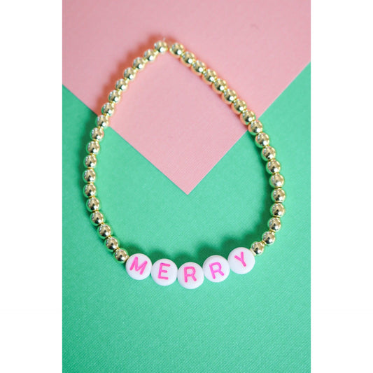 Pink "Merry" Little Holiday Bracelet