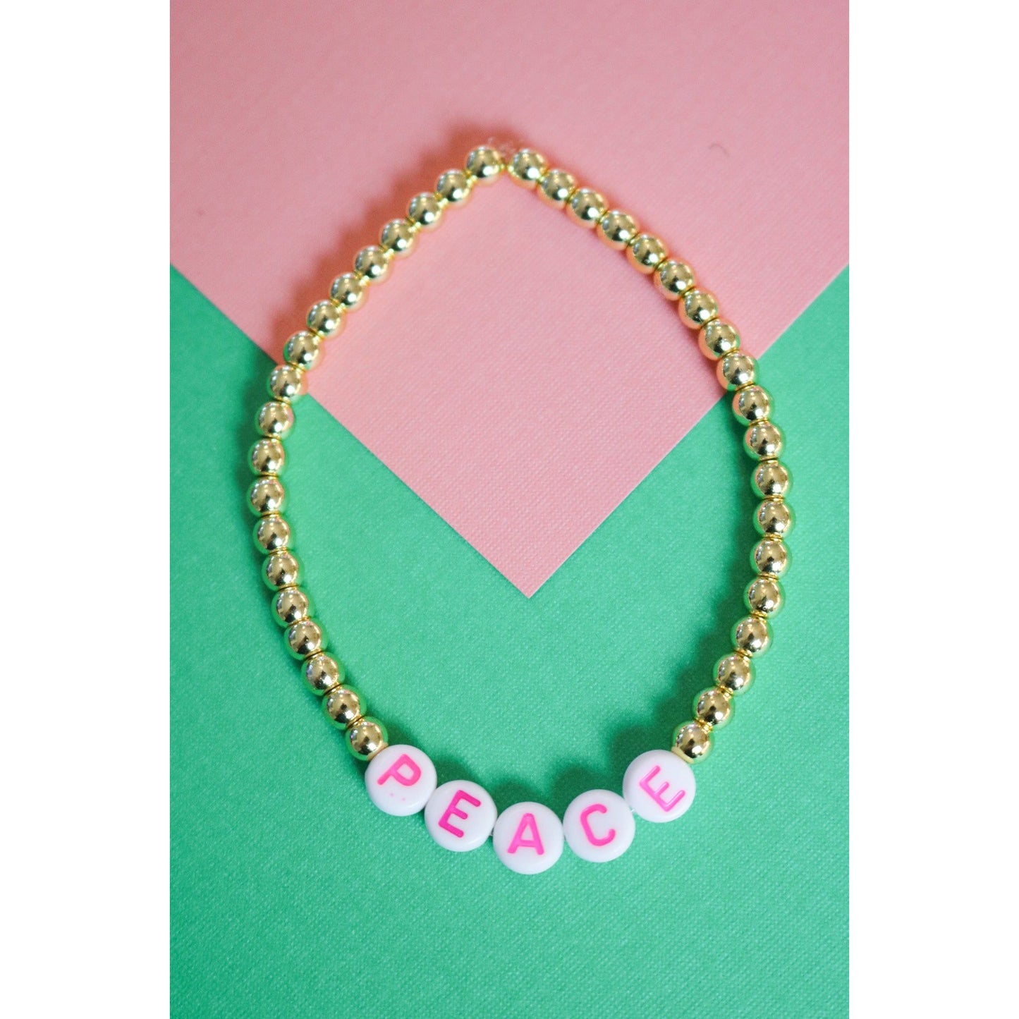 Pink "Peace" Little Holiday Bracelet