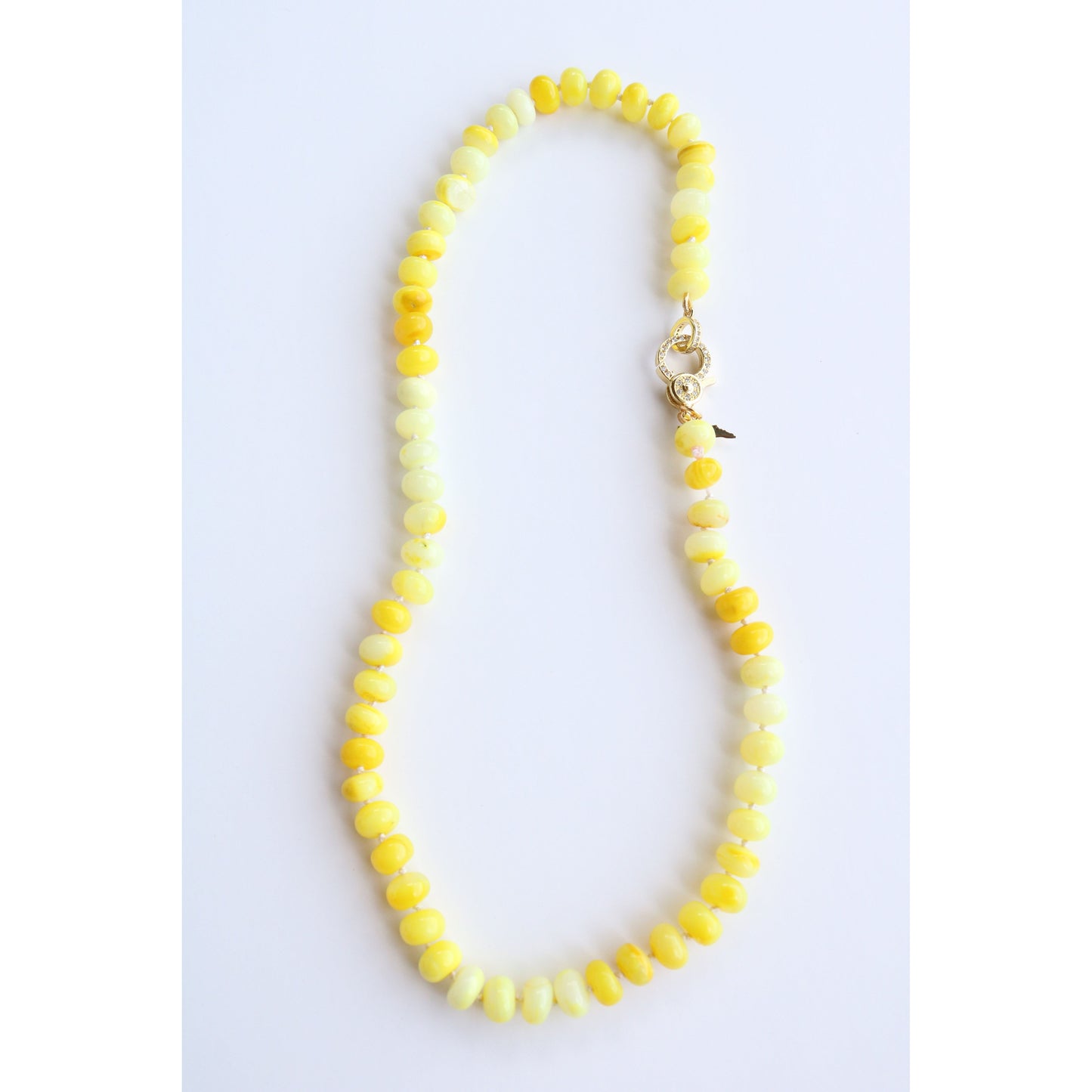 Canary Yellow Opal Candy Crush Knotted Necklace