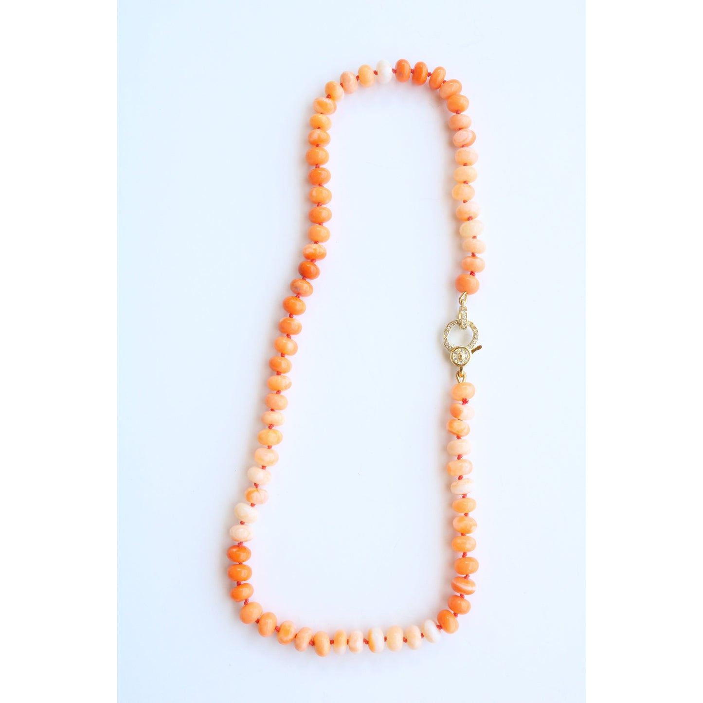 Orange Opal Candy Crush Knotted Necklace