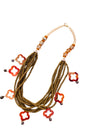 Red Carnelian + Crystal Beaded Statement Necklace