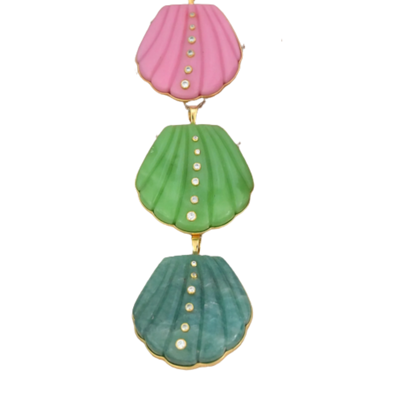 Large Gemstone Shell Pendant