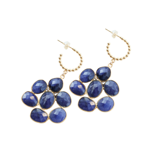 Beaded Sapphire Dangle Earring