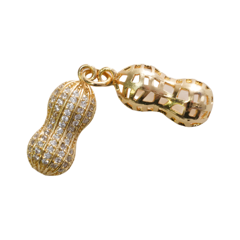 18K Filled Peanut Shell Pendant Charm