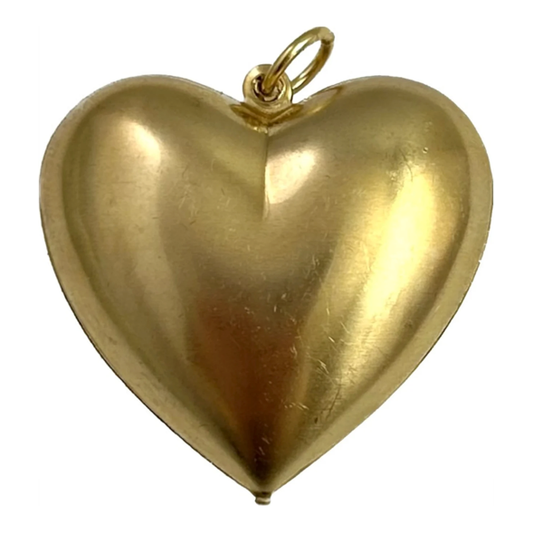 Brass Puffy Heart Pendant