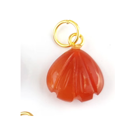 Carnelian SeaShell Carved Gemstone Pendant