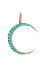 Turquoise + Diamond Crescent Moon Pendant