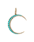 Turquoise + Diamond Crescent Moon Pendant