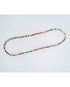 multicolor beaded necklace on a light background