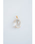 textured crystal pendant with a gold frame on a light gray background