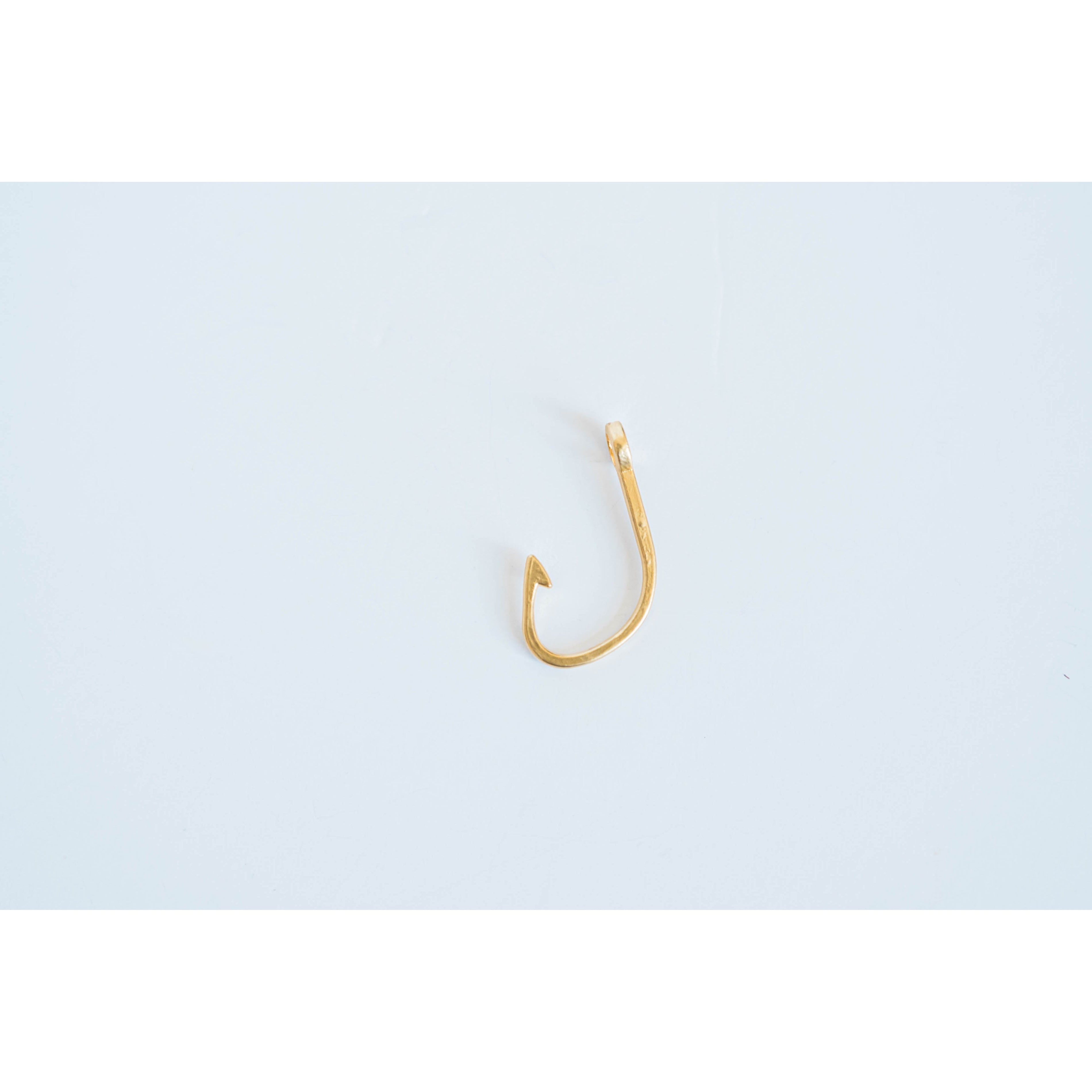 flat gold fish hook charm