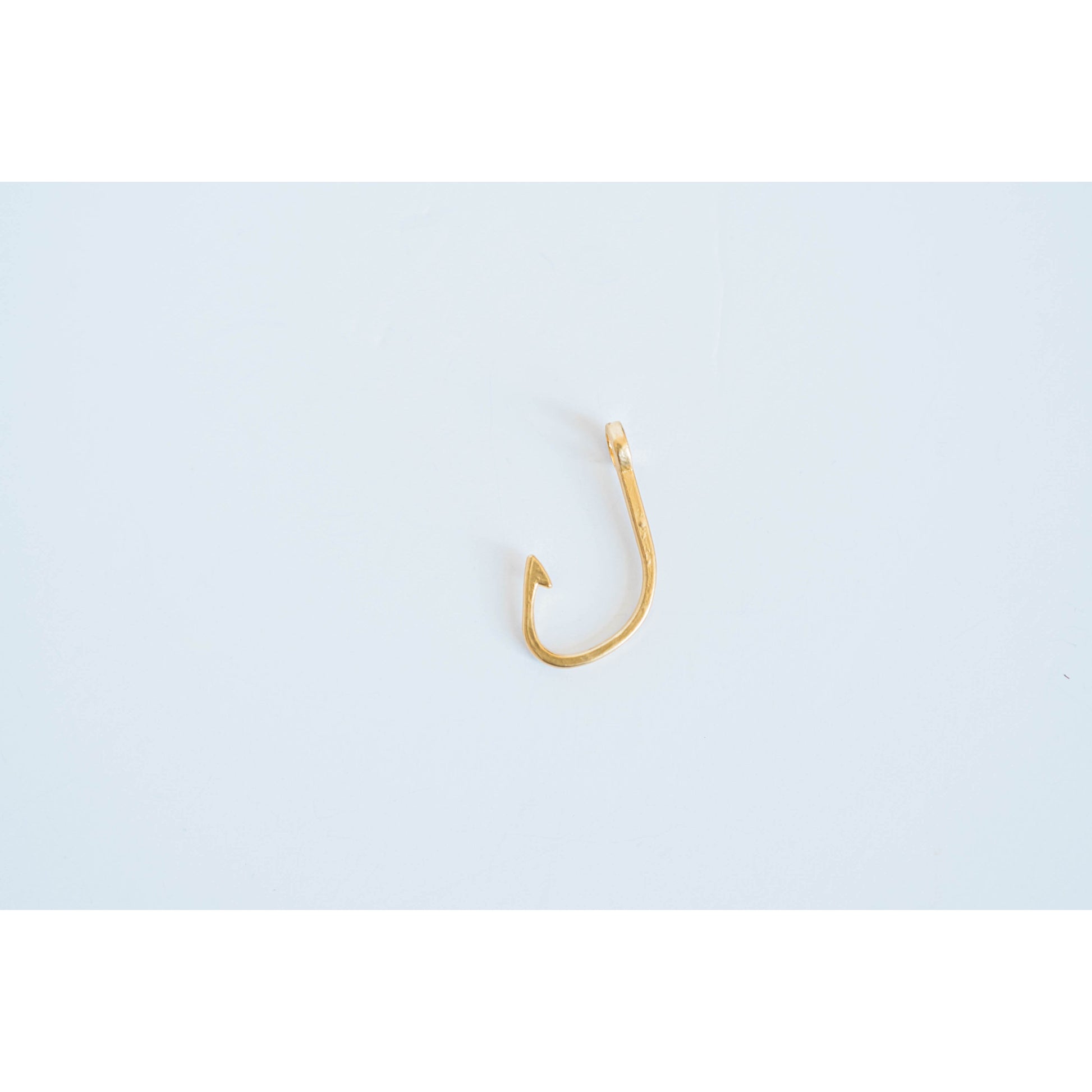 flat gold fish hook charm