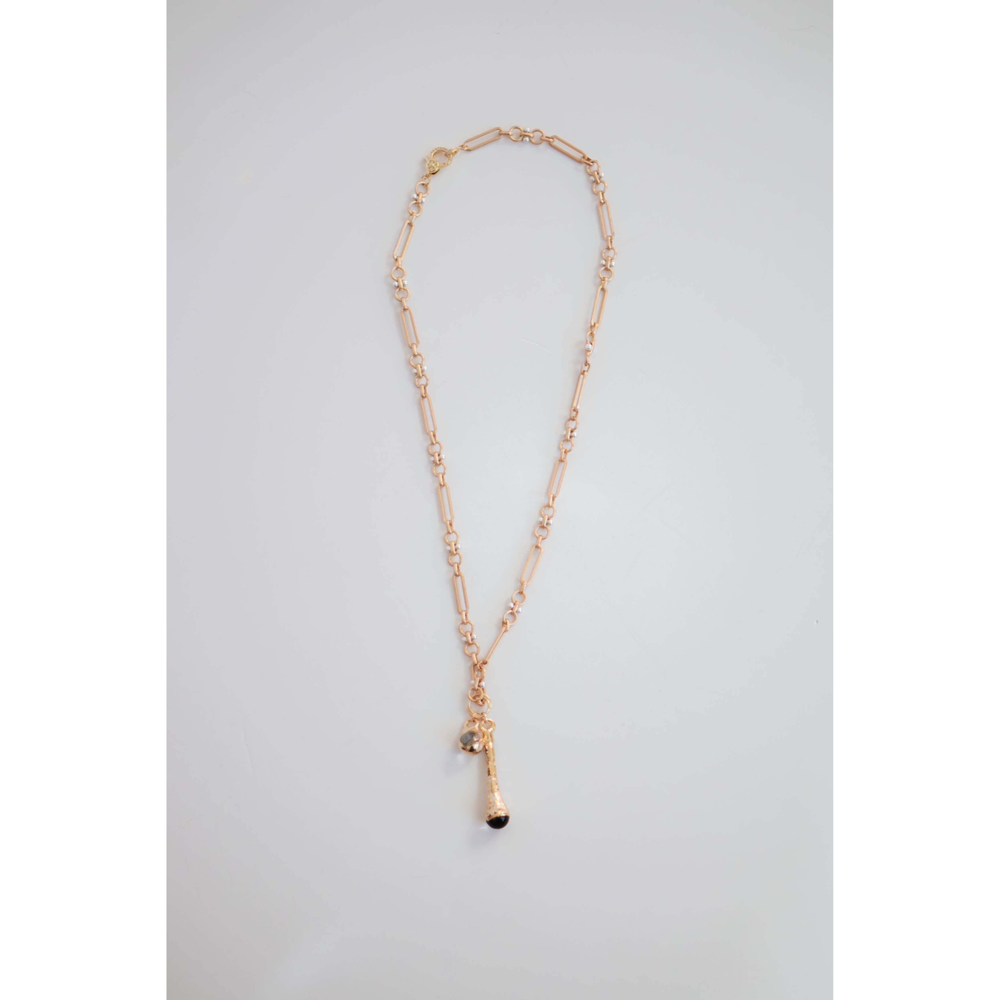Crystal Drop Pendant Chain Necklace