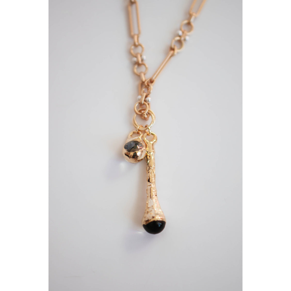 Crystal Drop Pendant Chain Necklace