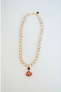 Polish Crystal Shell Pendant Necklace