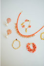 Coral Agate + Crystal Necklace