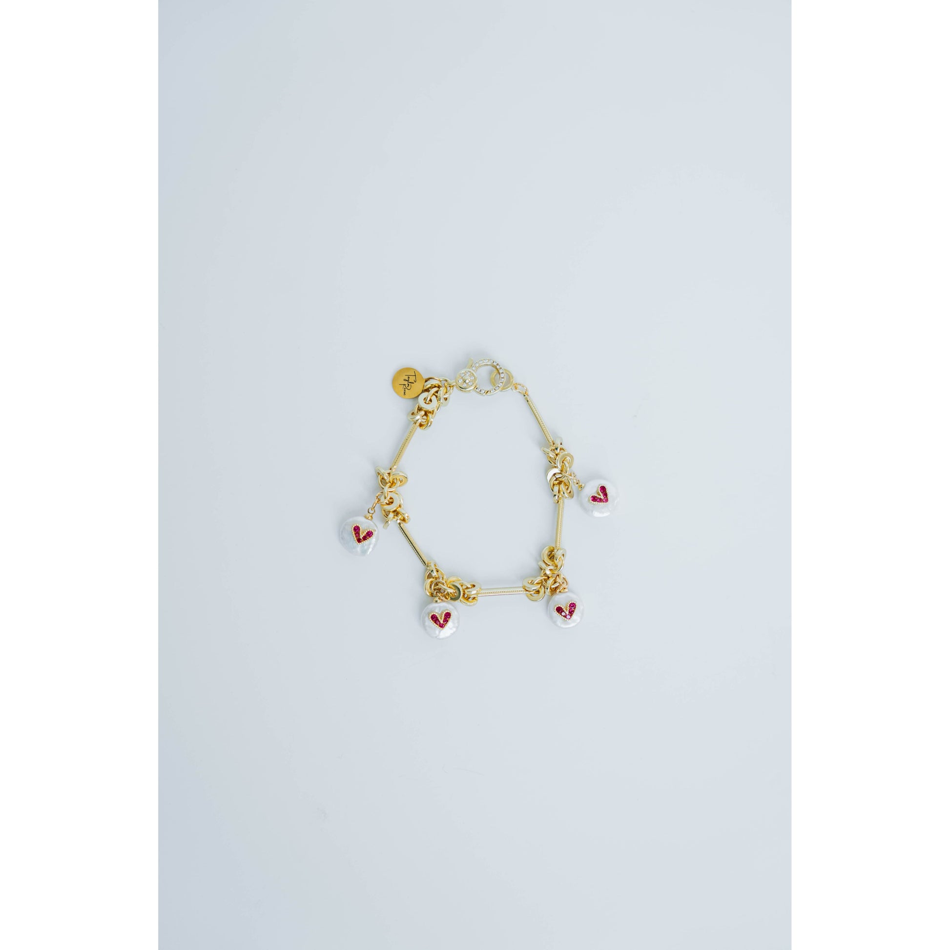 Taylor Reese x The Heartest Yard Freshwater Pearl Heart Charm Bracelet