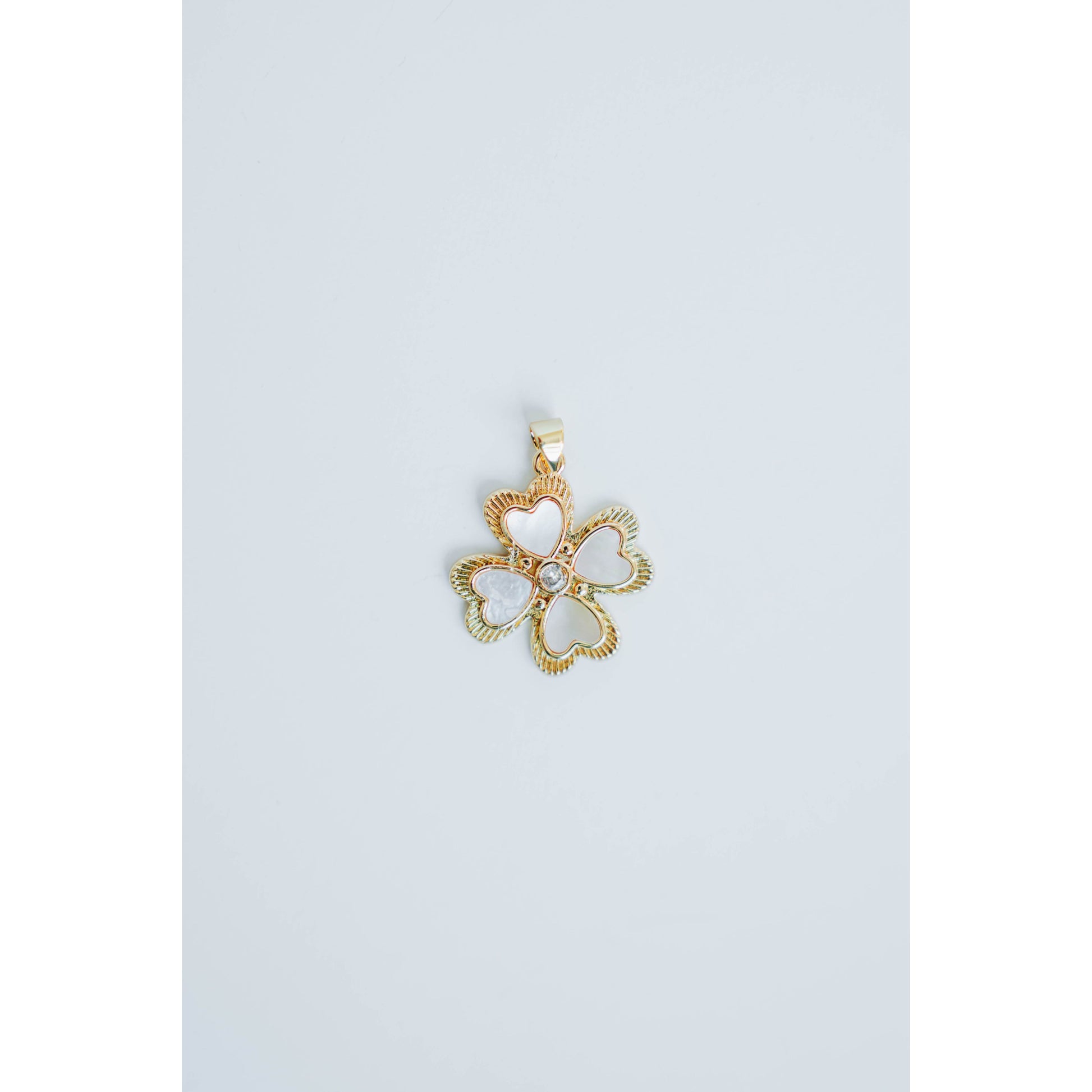 Taylor Reese x The Heartest Yard Mother-of-Pearl Four-Heart Clover Pendant