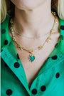 Taylor Reese x The Heartest Yard Gold Malachite Heart Pendant Necklace