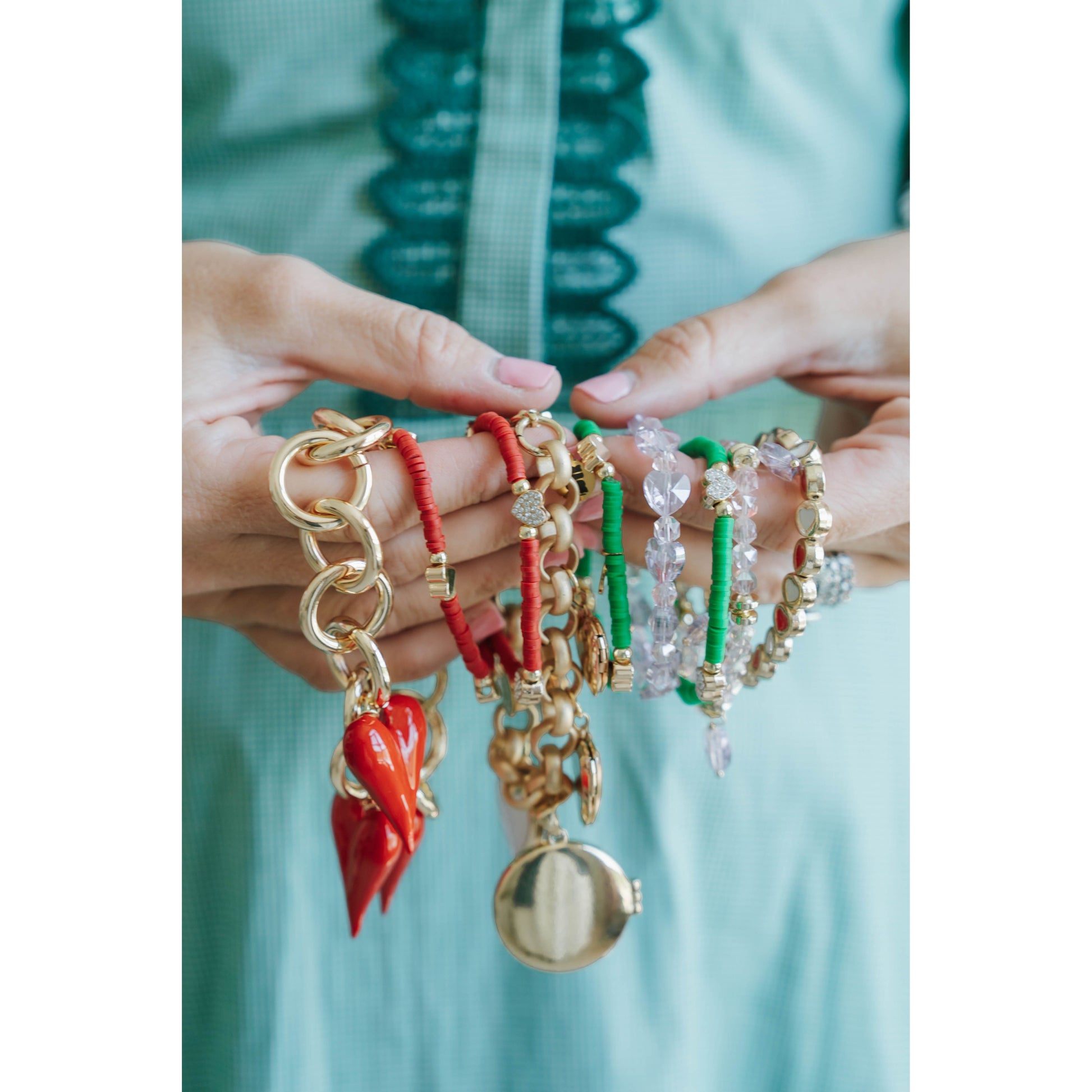 Taylor Reese x The Heartest Yard Green Anniversary Heart Bracelet