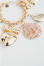 Shell + Locket Oversized Charm Bracelet