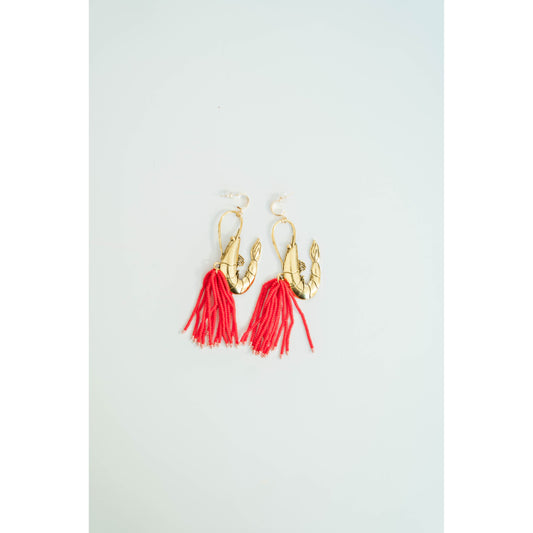 Shrimp Cocktail Tassel Earring