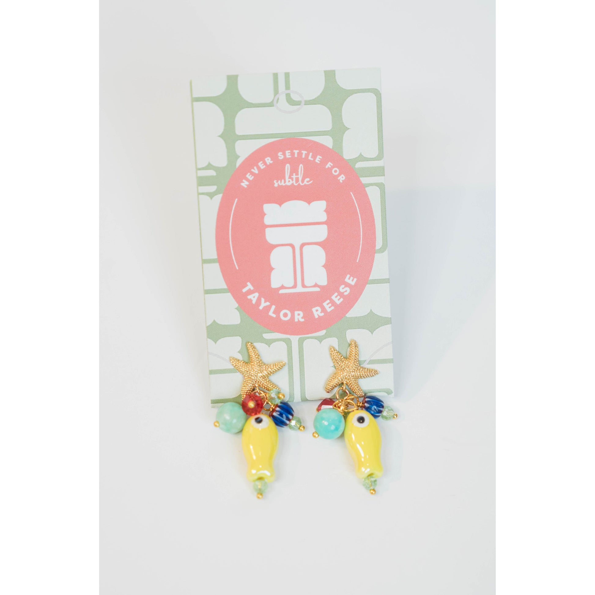 Ceramic Fish Charm Earrings