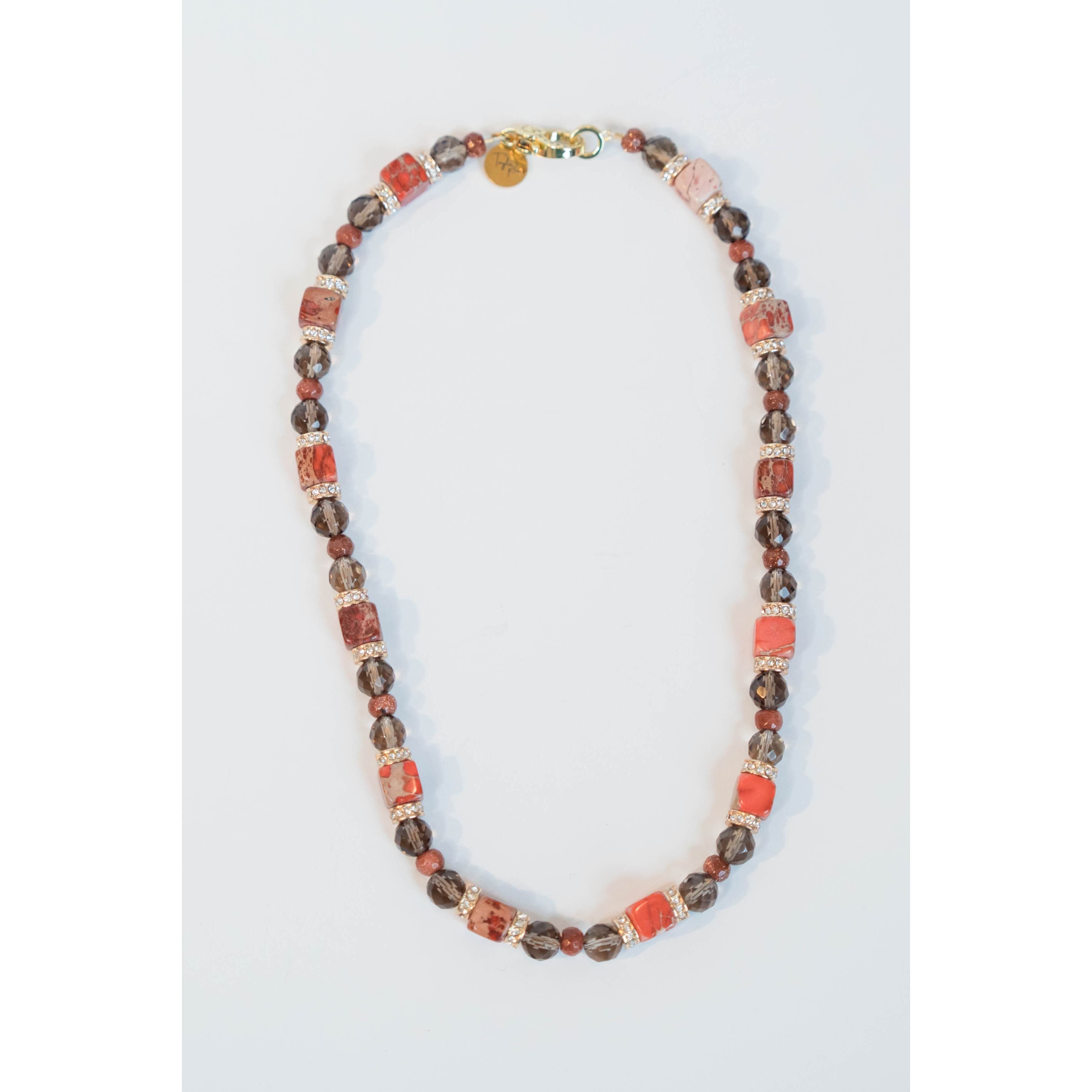 Crystal + Red Jasper Necklace