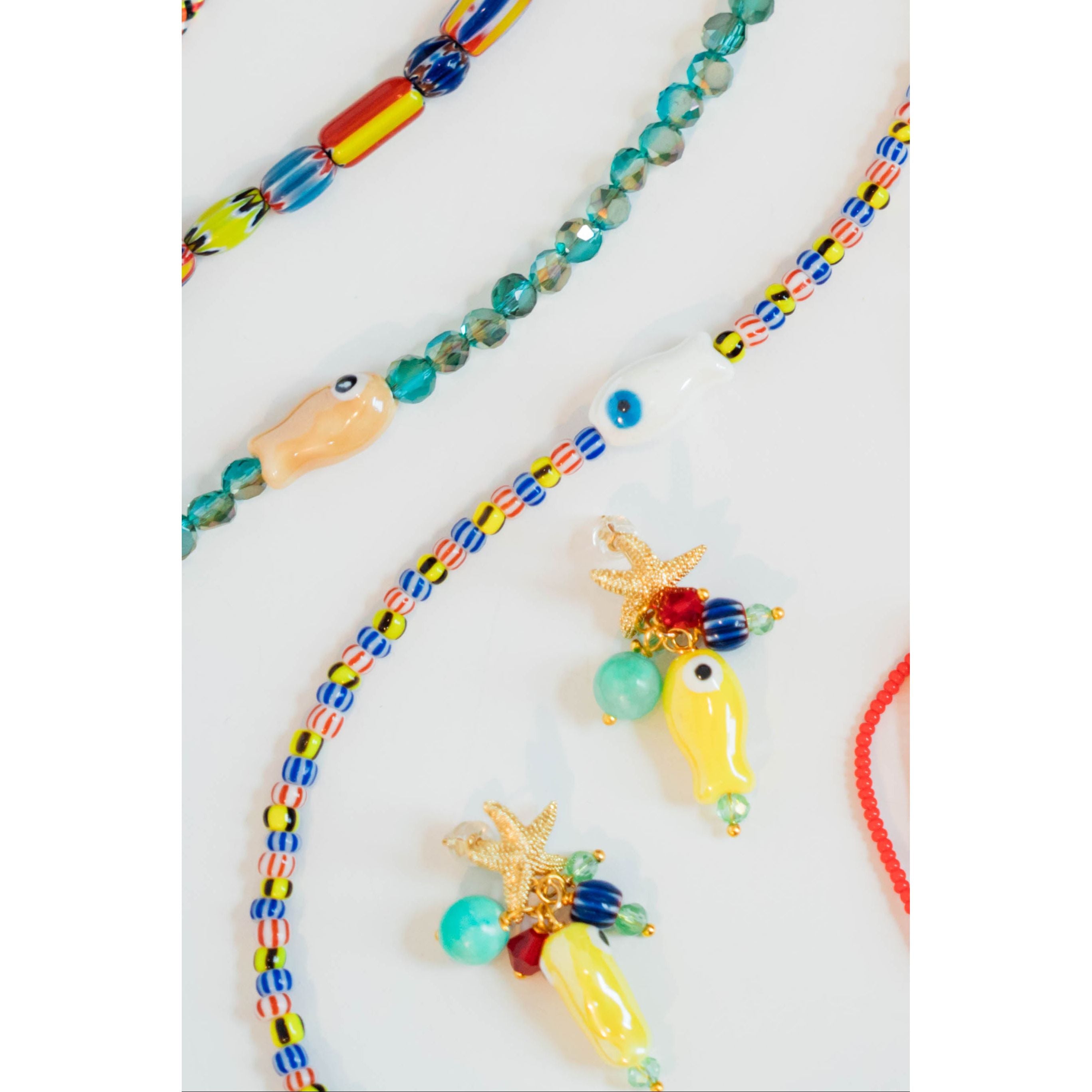Ceramic Fish Charm Earrings