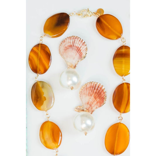 Natural Shell Pearl Earrings
