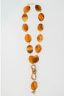 Amber Agate Knot Necklace