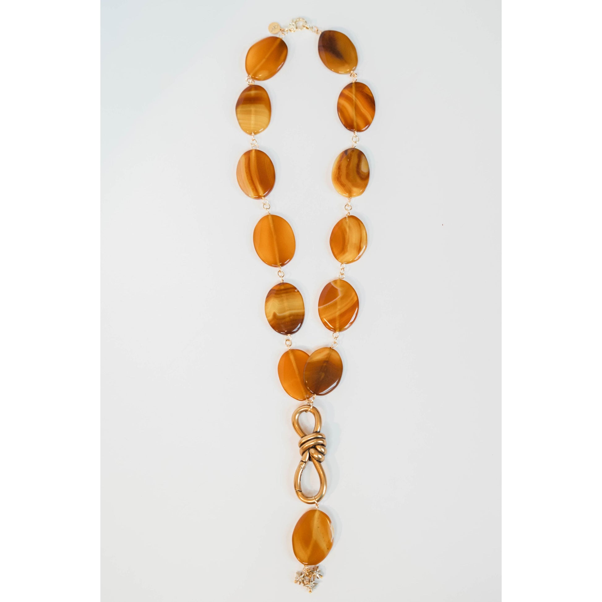 Amber Agate Knot Necklace