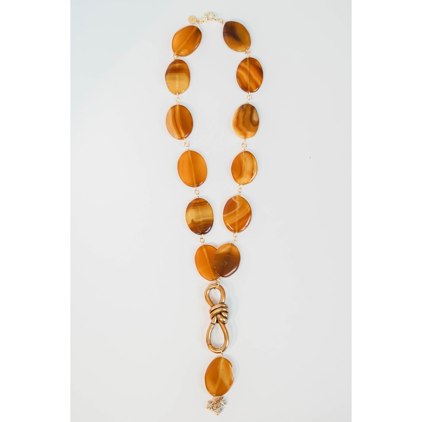Amber Agate Knot Necklace