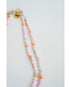 Colorful beaded necklace on a white background
