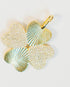 Four-Leaf Clover shaped 18k Gold Plated pendant with White cubic zirconia stone detailing