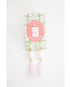 pink and green and pearl three tiered dangle earrings with gold spacers