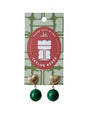 Taylor Reese x The Heartest Yard Brushed Gold Heart Green Ball Earrings
