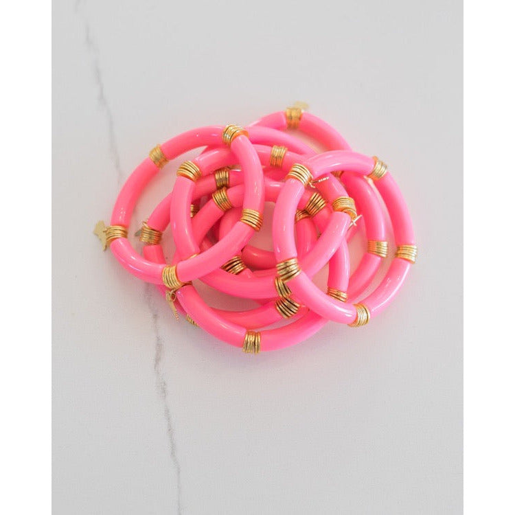 Acrylic Bamboo Stretch Bracelet