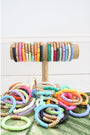 Gold Wood Polymer Clay Bracelet