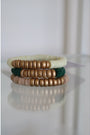 Green, Yellow, Tan Bracelet Stack - Set of 3