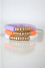 Orange, Purple & White Bracelet Stack - Set of 3