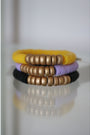 Purple, Golden Yellow, Black Gold Wood Polymer Stack - Set of 3