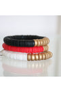 Red, Black, White Gold Wood Polymer Stack - Set of 3