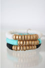 Panther Blue, Black & White Bracelet Stack - Set of 3